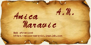 Anica Maravić vizit kartica